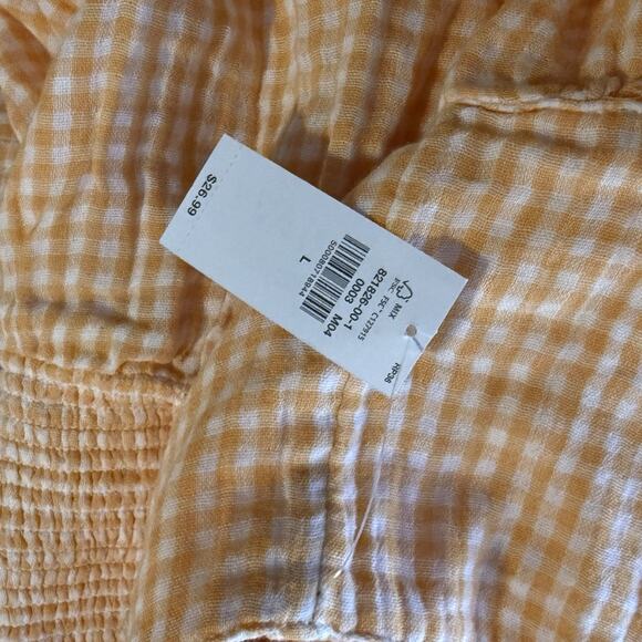 Old Navy‎ Gingham Tank Tops Women’s Sz L 2 Blue Orange Milkmaid Cottagecore - Picture 9 of 10